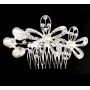 Accesoriu elegant pentru decor par AP024 Argintiu cu cristale si perle